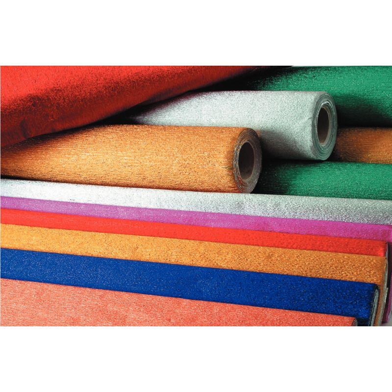 Paquet de 5 feuilles de crépon métallisé 250x50 cm or