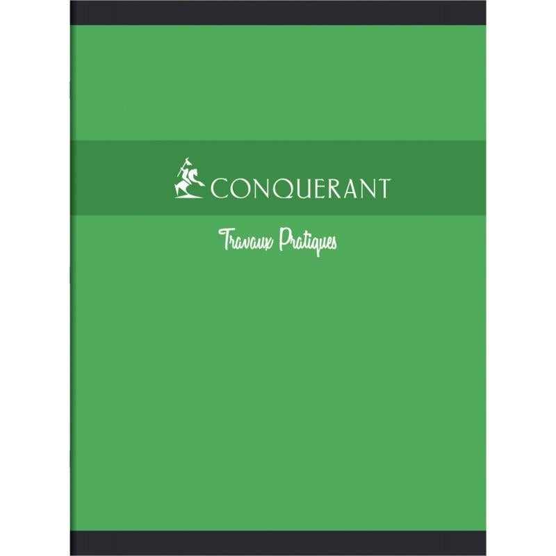 Cahier travaux pratiques CONQUERANT, piqûre 96 pages, 24x32 cm, seyès 70g/uni 90g, couverture carte