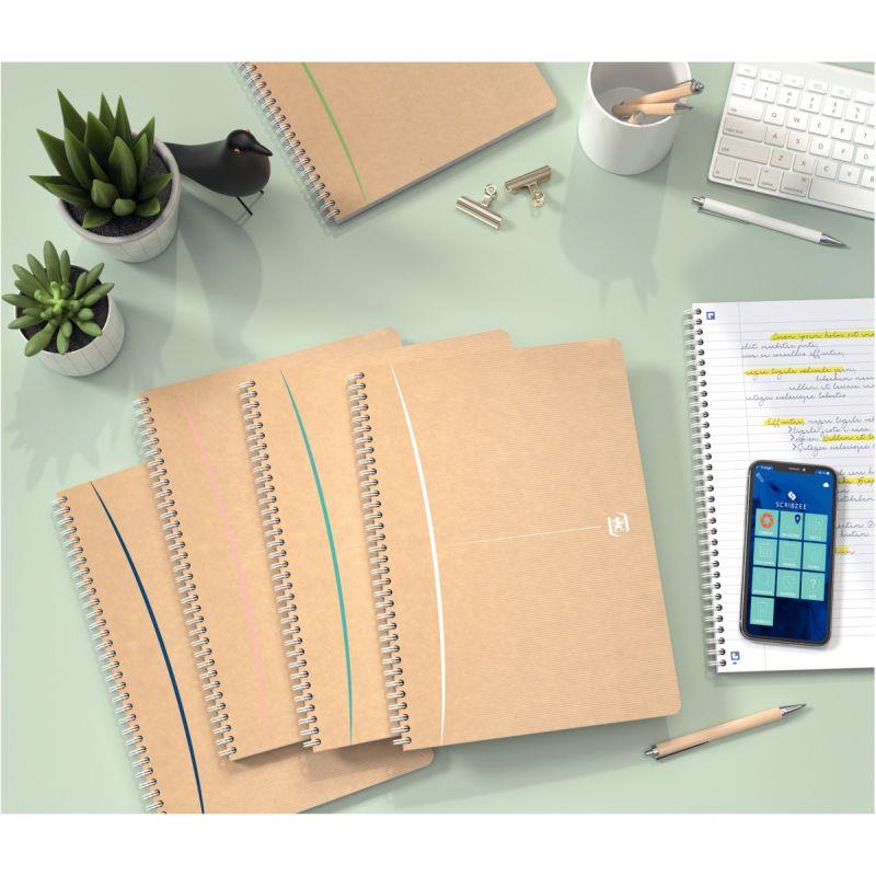 Cahier à reliure intégrale 100 pages TOUAREG format A4, quadrillé 5x5, couverture carte coloris assortis