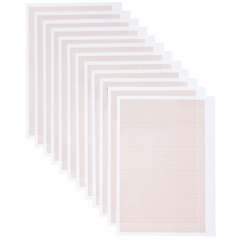 Pochette de 12 feuilles de papier millimétré, 90g format 21x29,7 cm EXCELLENCE