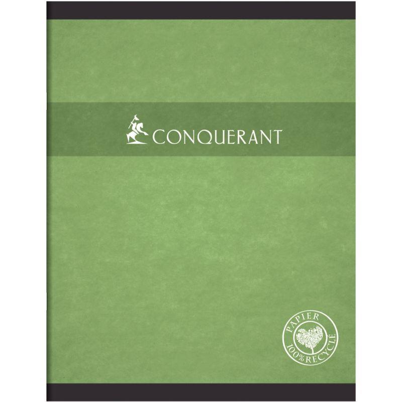 Piqûre 96 pages CONQUERANT RECYCLE, format 17x22 cm, seyès, papier 70g
