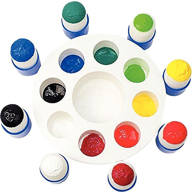 Lot de 12 Flacons 1L de gouache Néfertari Baby + palette
