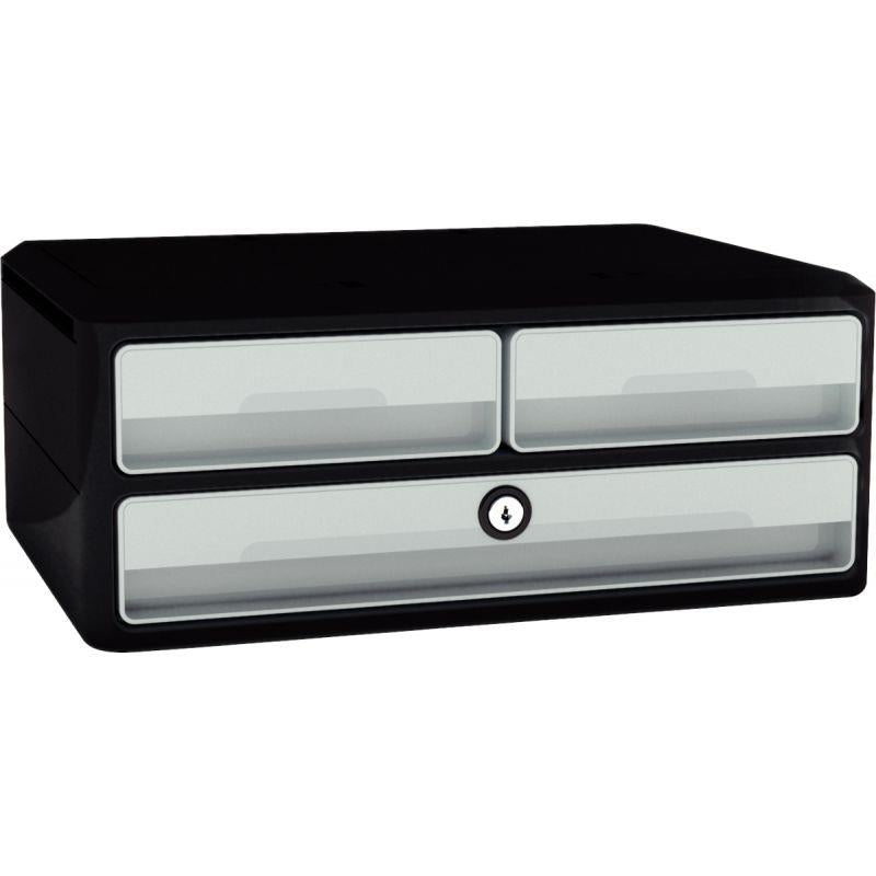 Module 3 tiroirs MOOVUP gris foncé/gris clair