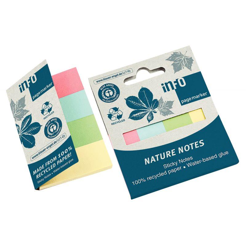Etui de 4 distributeurs de 40 marque-pages en papier recyclés couleurs assorties