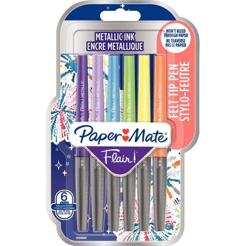 Pochette de 6 feutres flair métallique