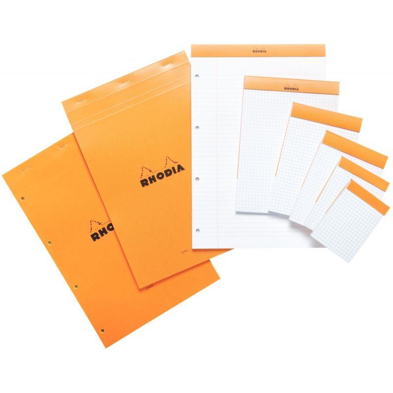 Bloc de bureau RHODIA 80 feuilles, format A5, quadrillé 5x5, papier blanc 80g