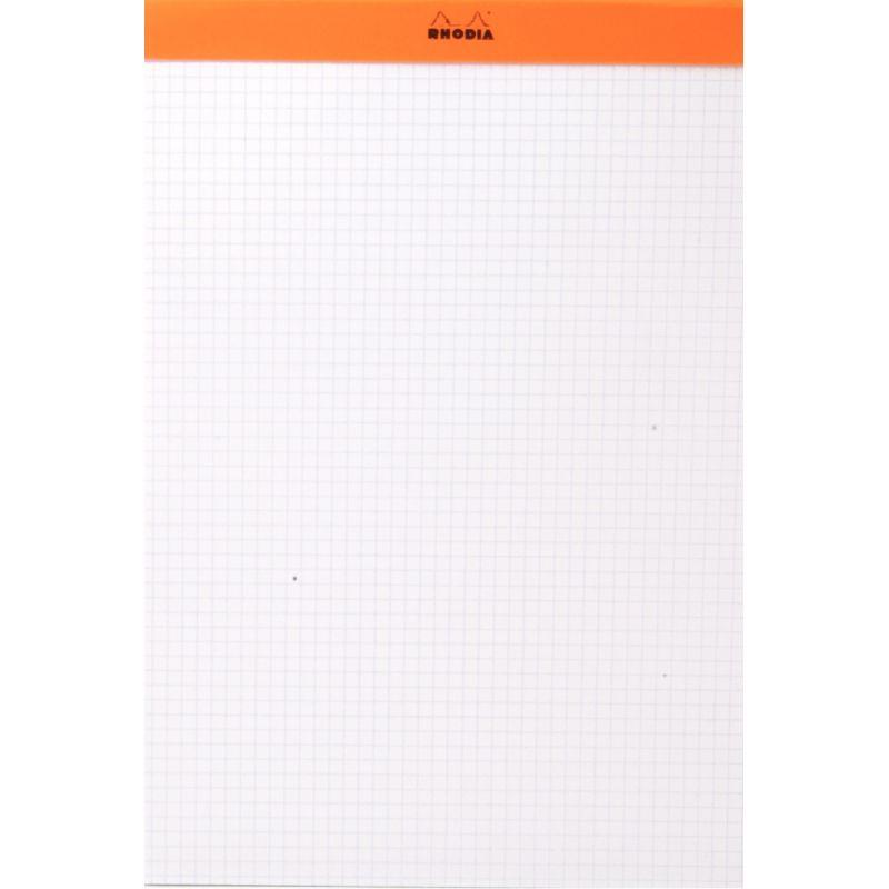 Bloc de bureau RHODIA 80 feuilles, format 11x17 cm, quadrillé 5x5, papier blanc 80g