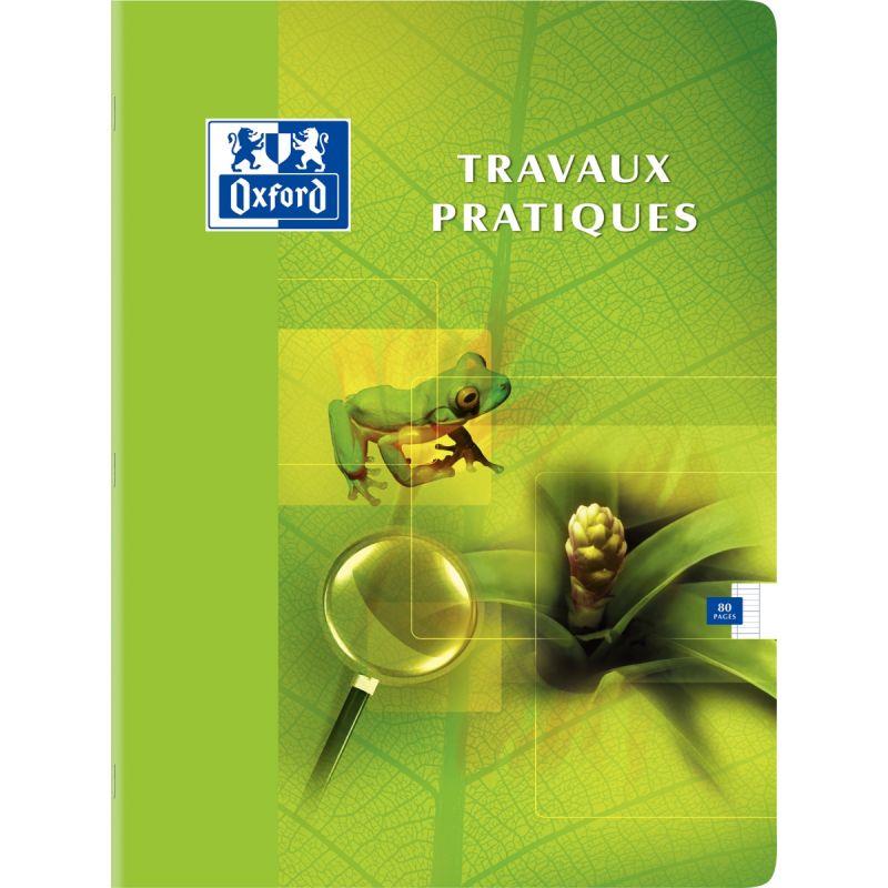 Cahier travaux pratiques OXFORD, piqûre 80 pages, format 24x32 cm, seyès 90g / uni blanc 120g, couverture carte, coloris assortis