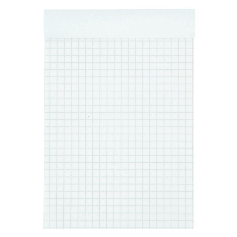 Bloc de bureau 100 feuilles, format A6, quadrillé 5x5, papier 60g