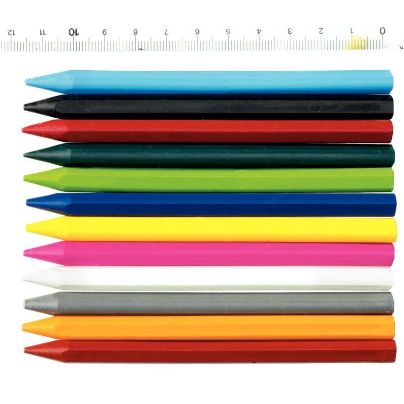 Pochette de 12 craies plastique assorties