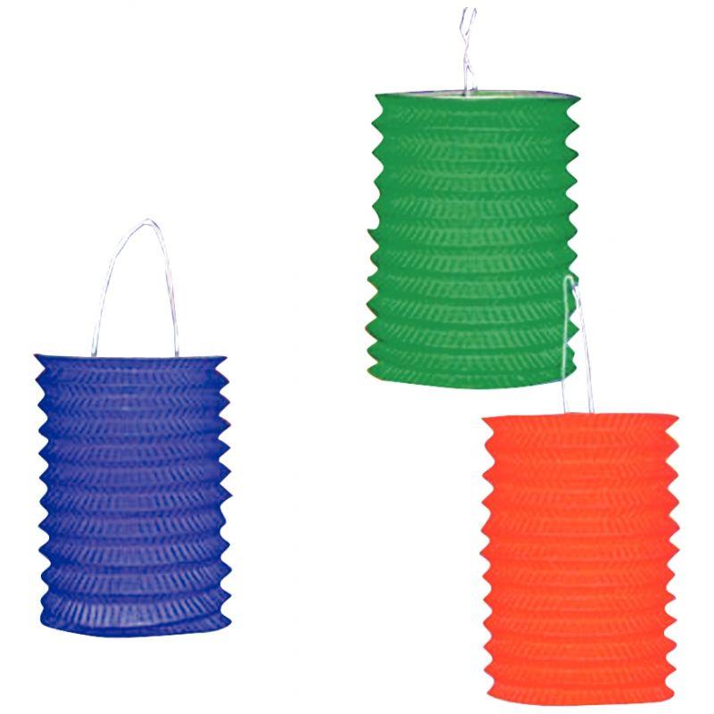 Lot de 30 lampions cylindriques hauteur 13 cm coloris assortis