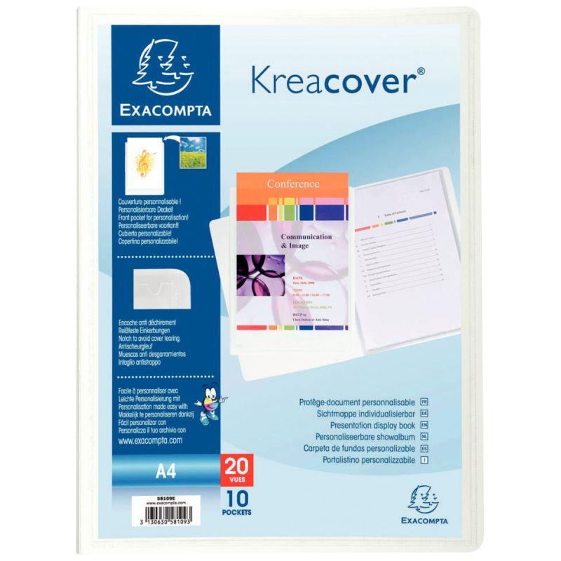 Protège-documents personnalisable KREACOVER 20 vues, blanc