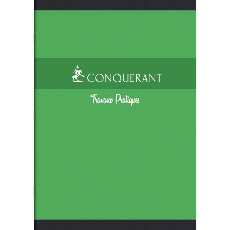 Cahier travaux pratiques CONQUERANT, piqûre 96 pages, format A4, seyès 70g/uni 90g, couverture carte